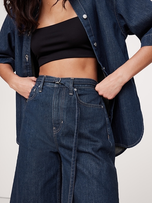 High-Rise Denim Bermuda Short | Banana Republic