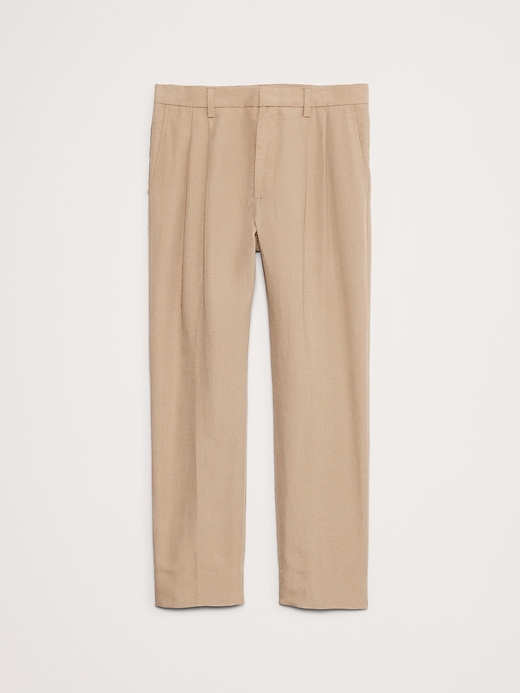 Tencel™-Linen Pleated Cropped Pant