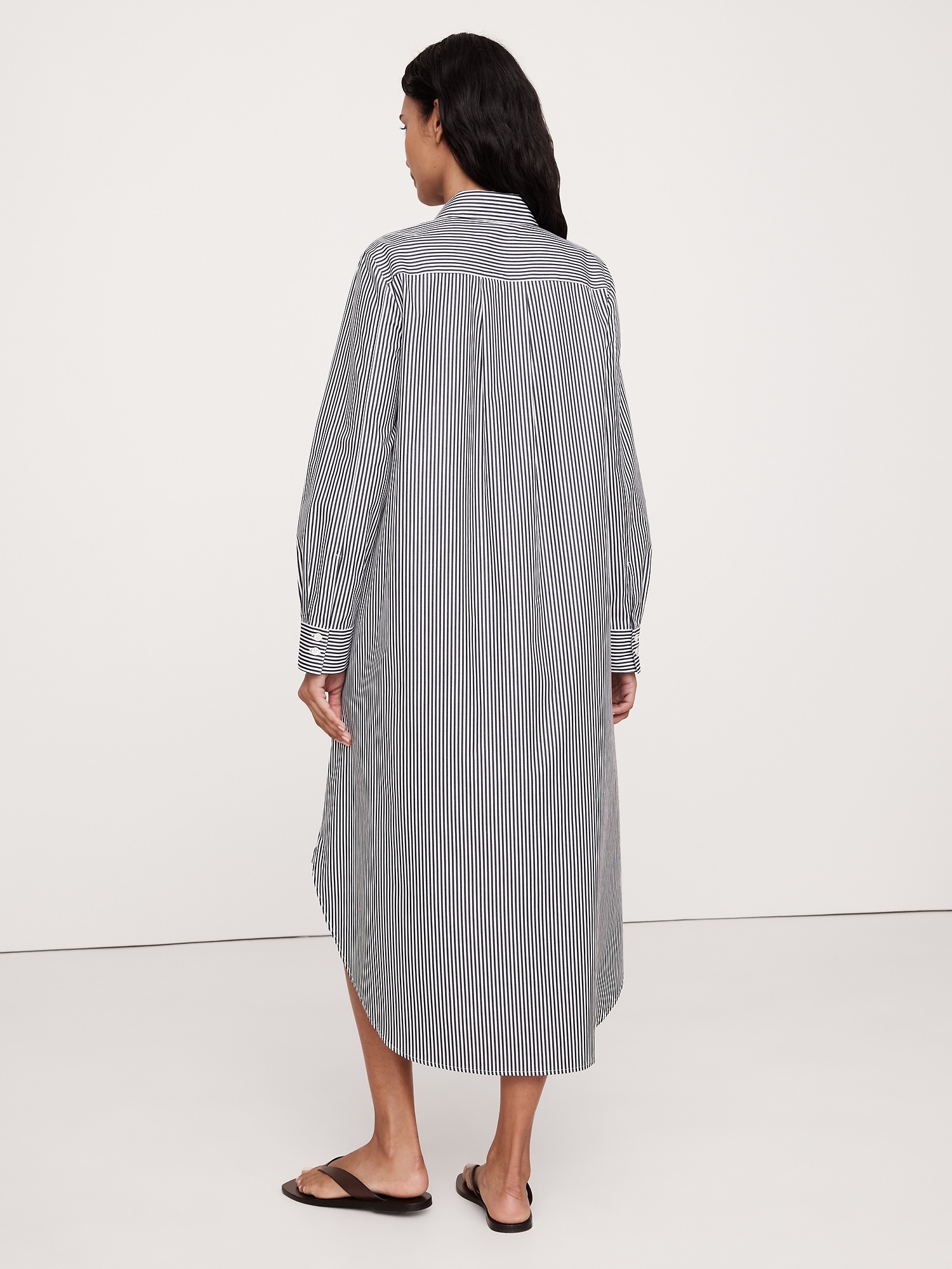 Poplin Asymmetrical Shirt Dress