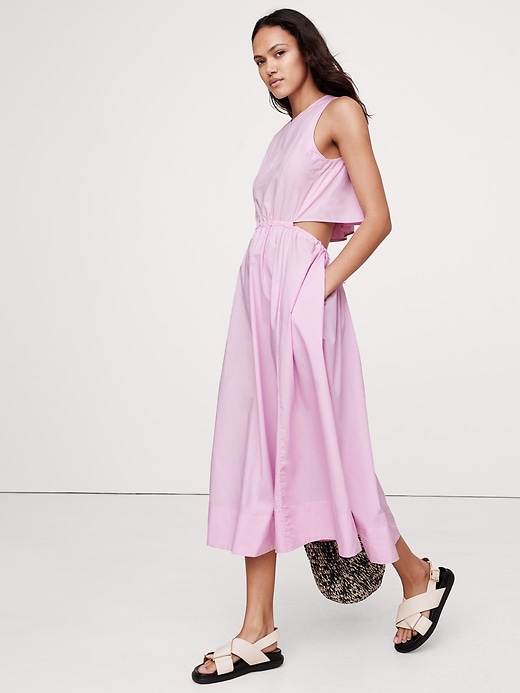 open lace back dress Banana Republic Hot Pink Pleated Dress- Size 12 – The Saved Collection main image 0