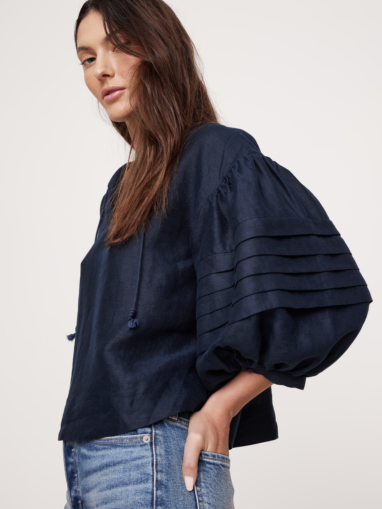 Linen Peasant Blouse