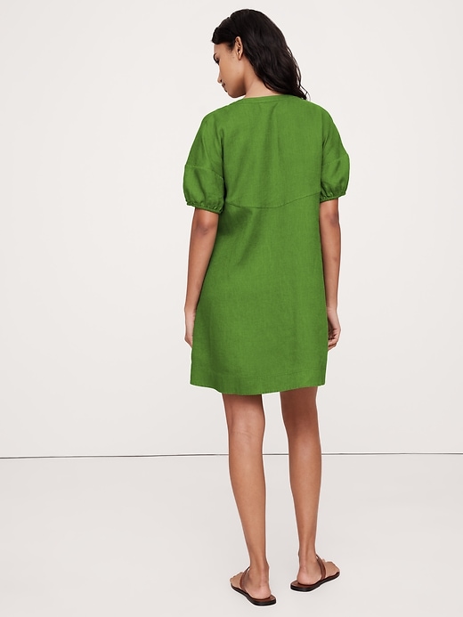 Linen Tie-Front Mini Dress