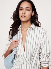 Poplin Asymmetrical Shirt Dress