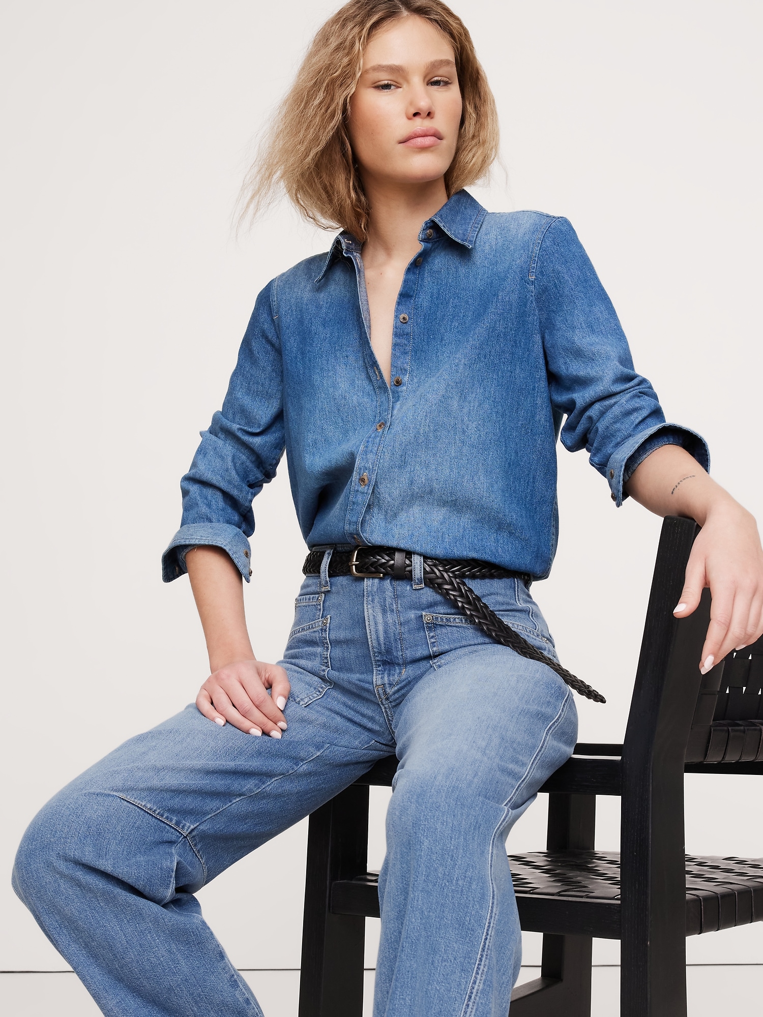 Mid-Rise Relaxed Utility Barrel Jean