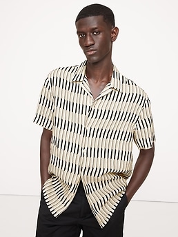 Standard-Fit Linen Resort Shirt | Banana Republic