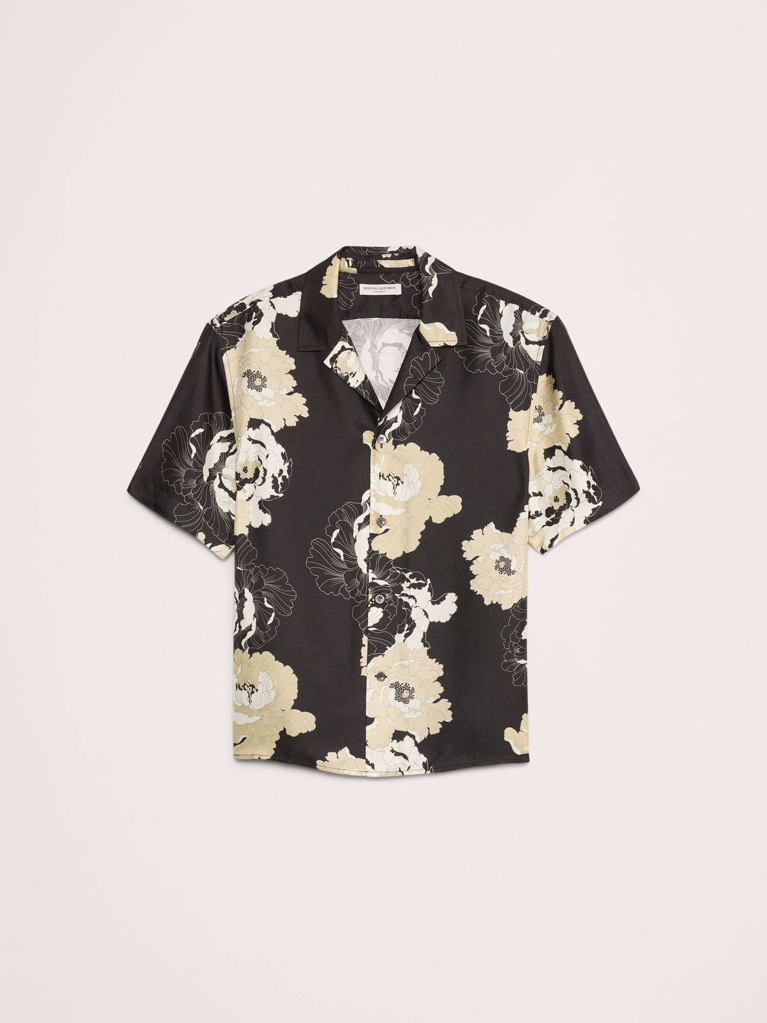 Standard-Fit Silk Resort Shirt