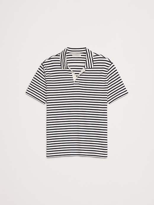 Luxury-Touch Stripe Polo | Banana Republic