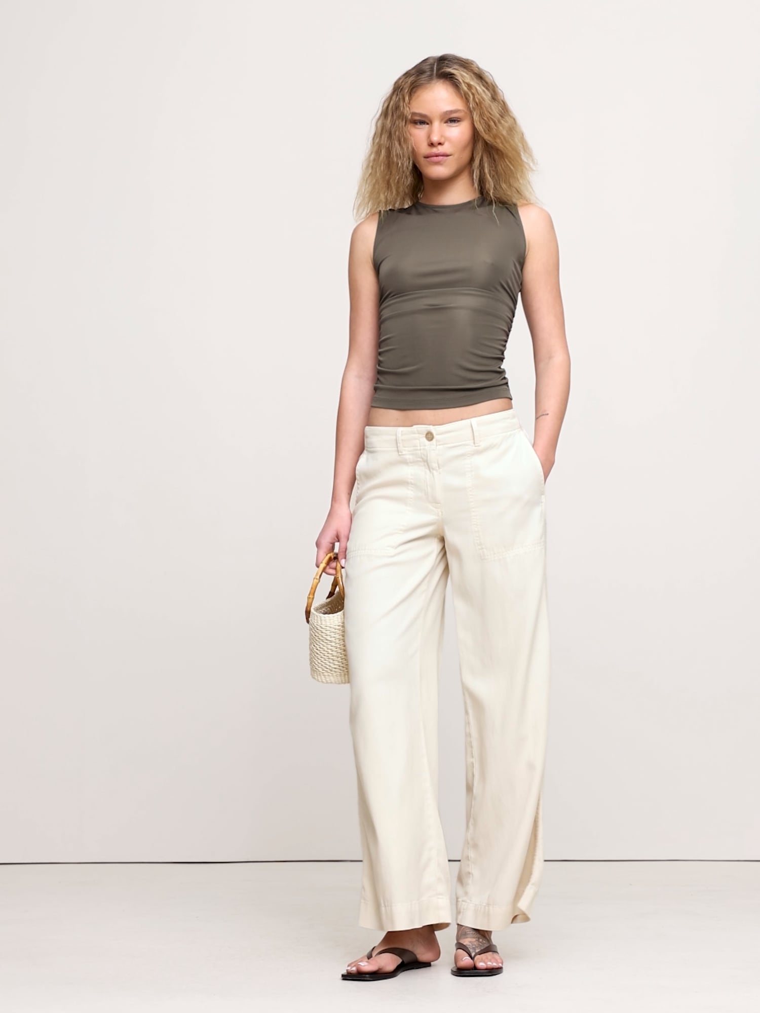 Image number 2 showing, Super-Soft Soma Mid-Rise Wide-Leg Pant