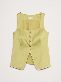 Satin Square-Neck Long Vest