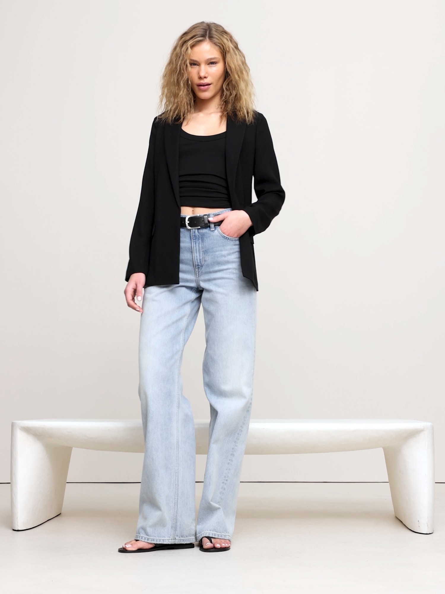 Image number 2 showing, Drapey-Twill Blazer