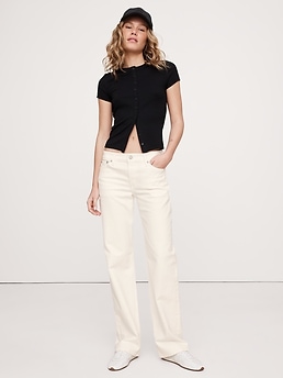The Icon Classic Wide-Leg Split-Hem Jean | Banana Republic