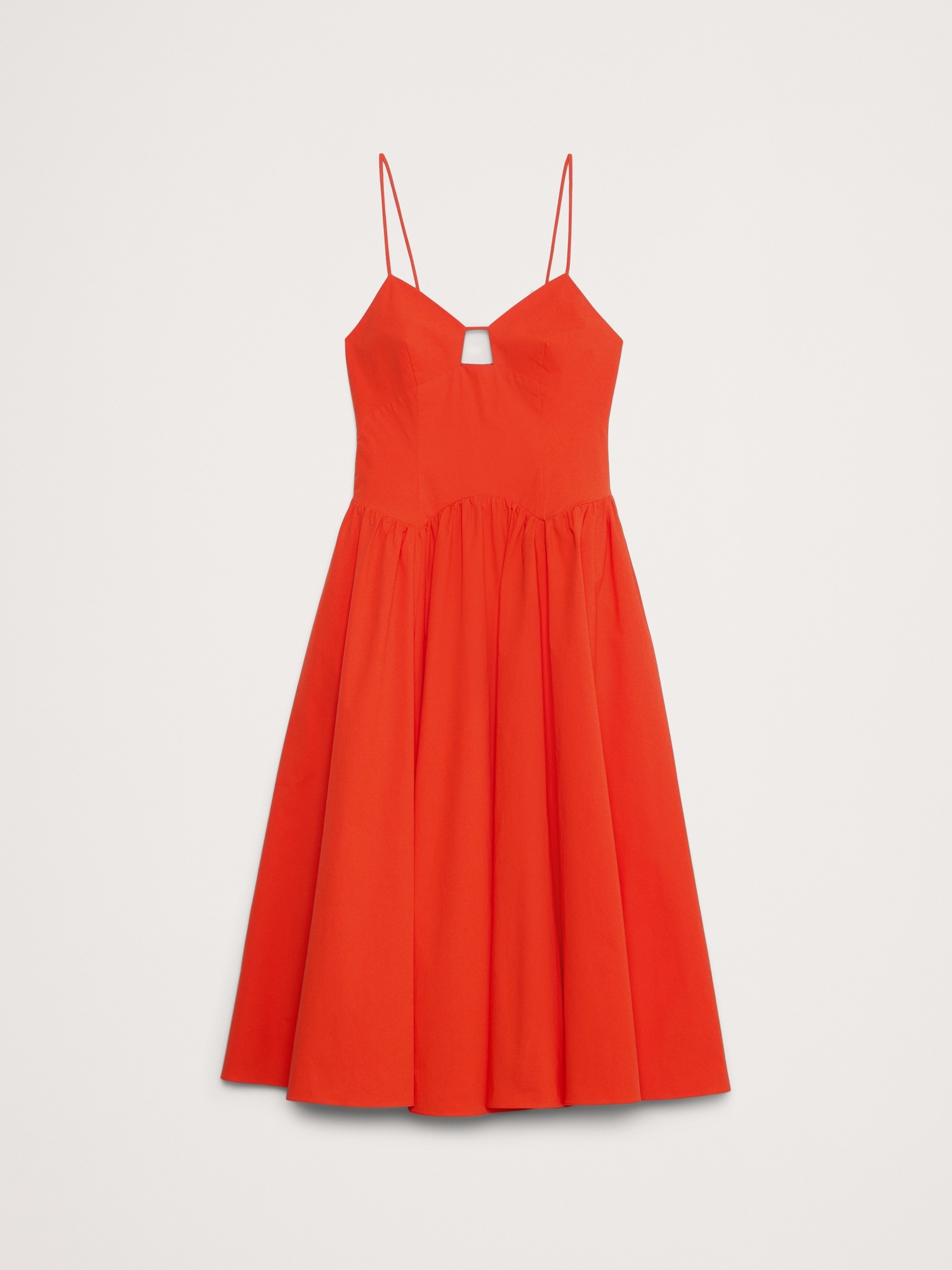 Женское платье Banana Republic Stretch-Cotton Poplin Maxi, цвет: Оранжевый — фото 4