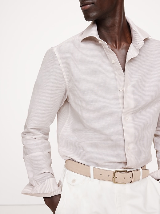 Slim-Fit Linen-Cotton Dress Shirt | Banana Republic Slim-Fit Linen-Cotton Dress Shirt | Banana Republic