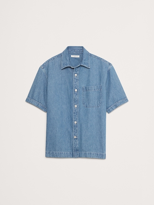 ★Relaxed Fit Denim Shirt Relaxed-Fit Denim Short-Sleeve Shirt | Banana Republic