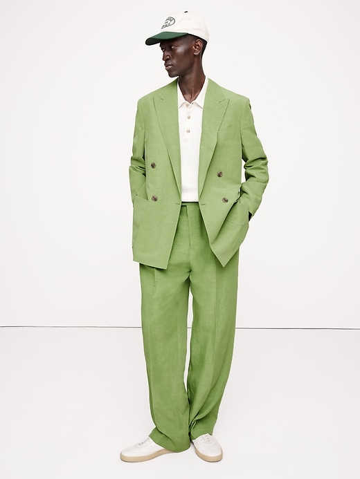 Tencel™-Linen Wide-Leg Suit Pant