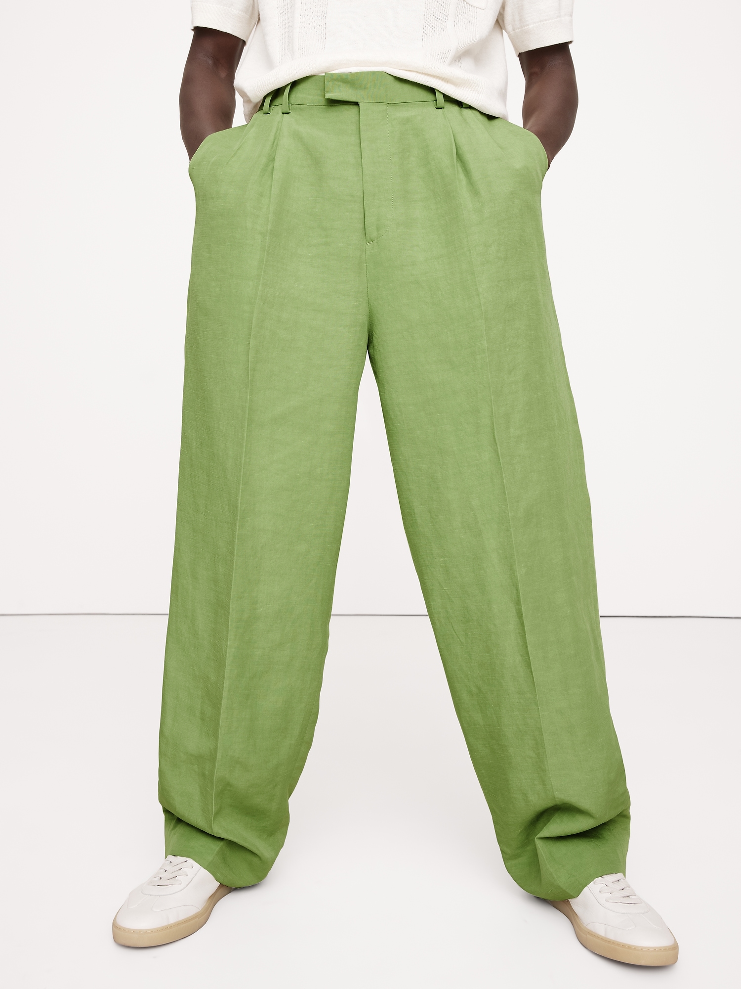 Tencel™-Linen Wide-Leg Suit Pant