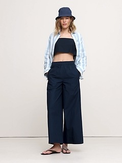 【BAON】Inisha Basic Wide Cotton Pants BAON】Inisha Basic Wide Cotton Pants Cotton Barrel Pants