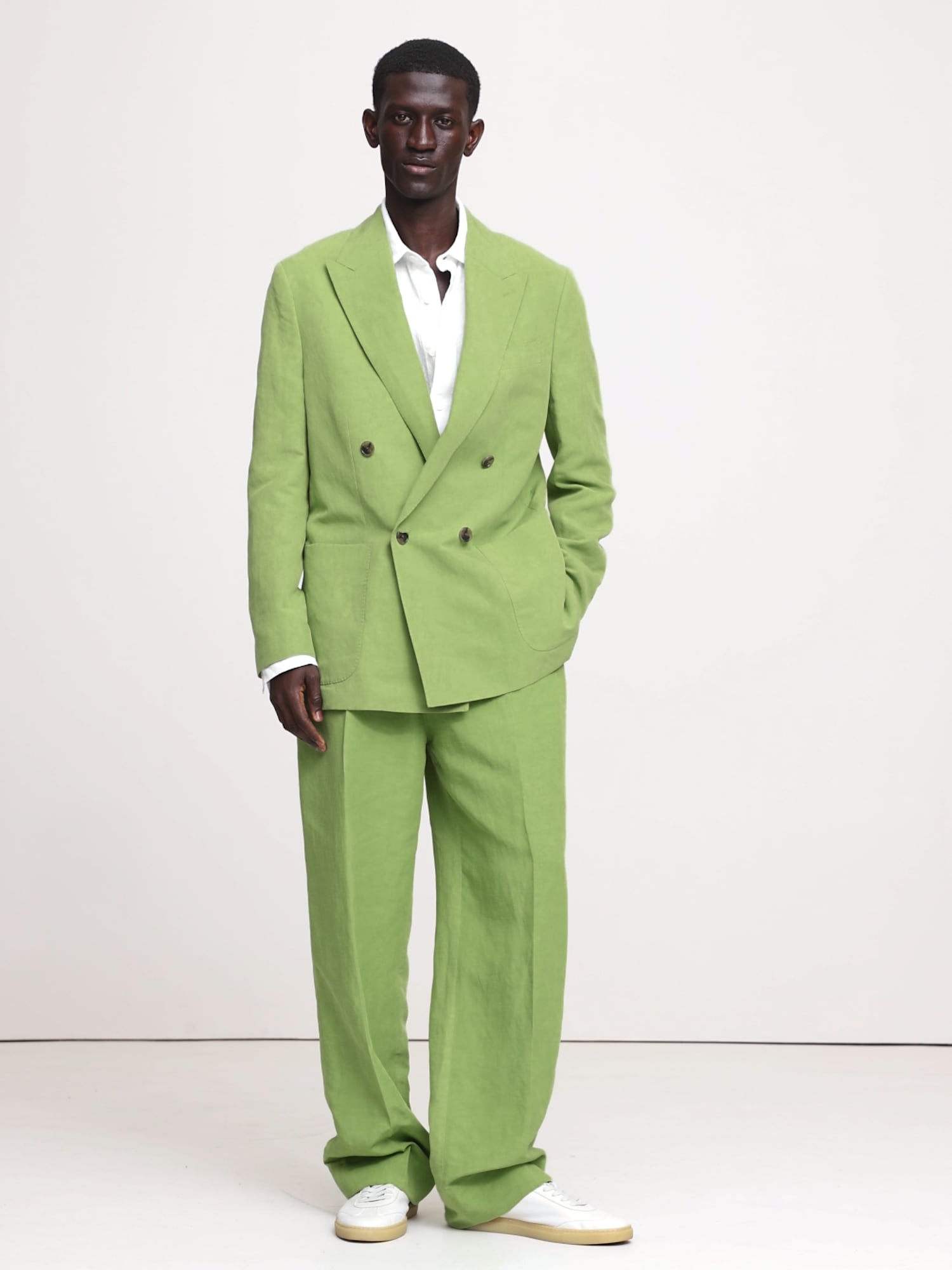 Image number 2 showing, Relaxed Double-Breasted Tencel™-Linen Suit Jacket