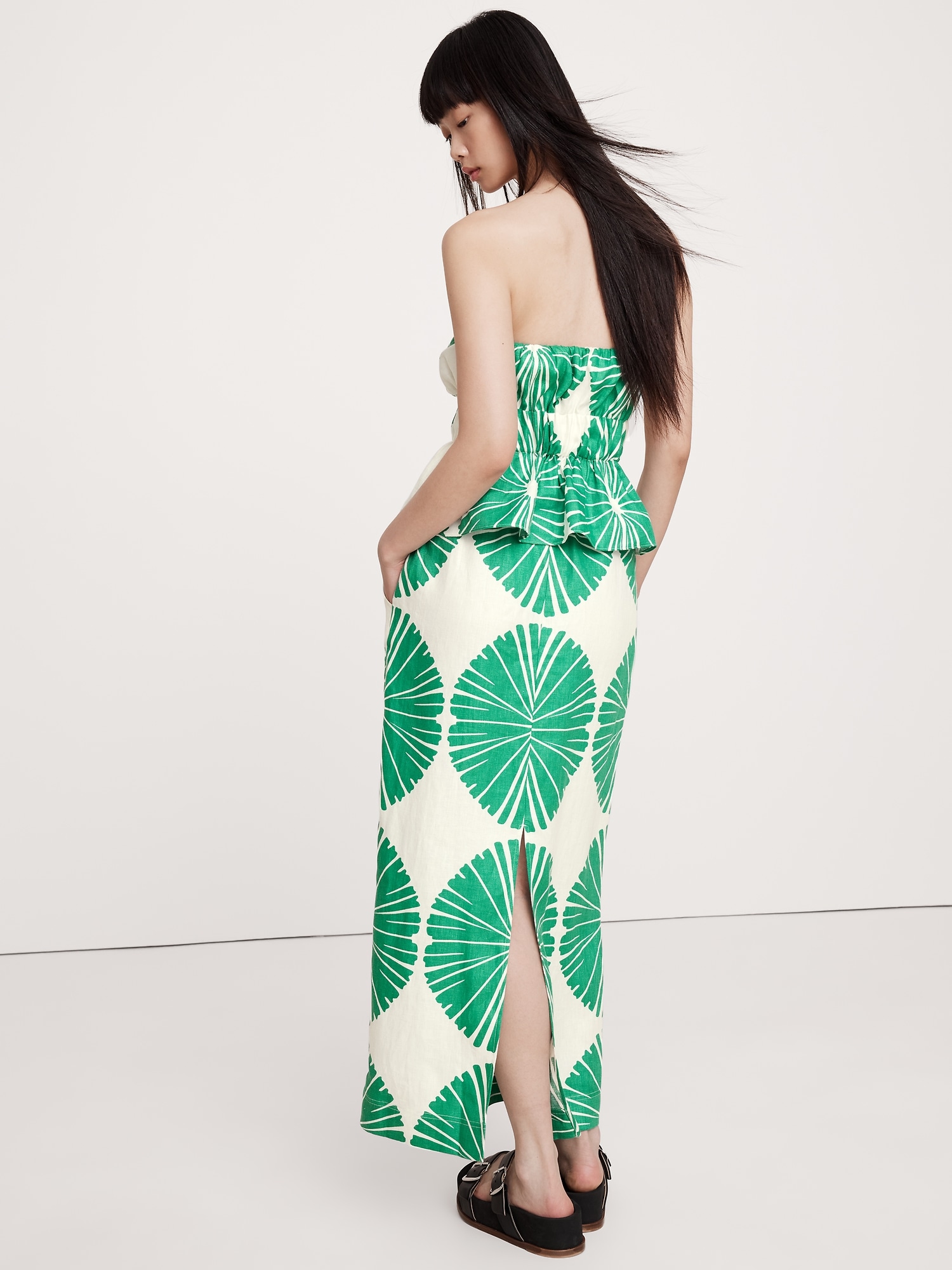 Linen Pull-On Maxi Skirt