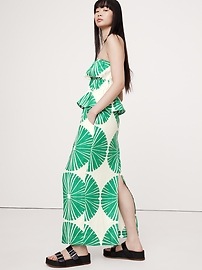 Linen Pull-On Maxi Skirt