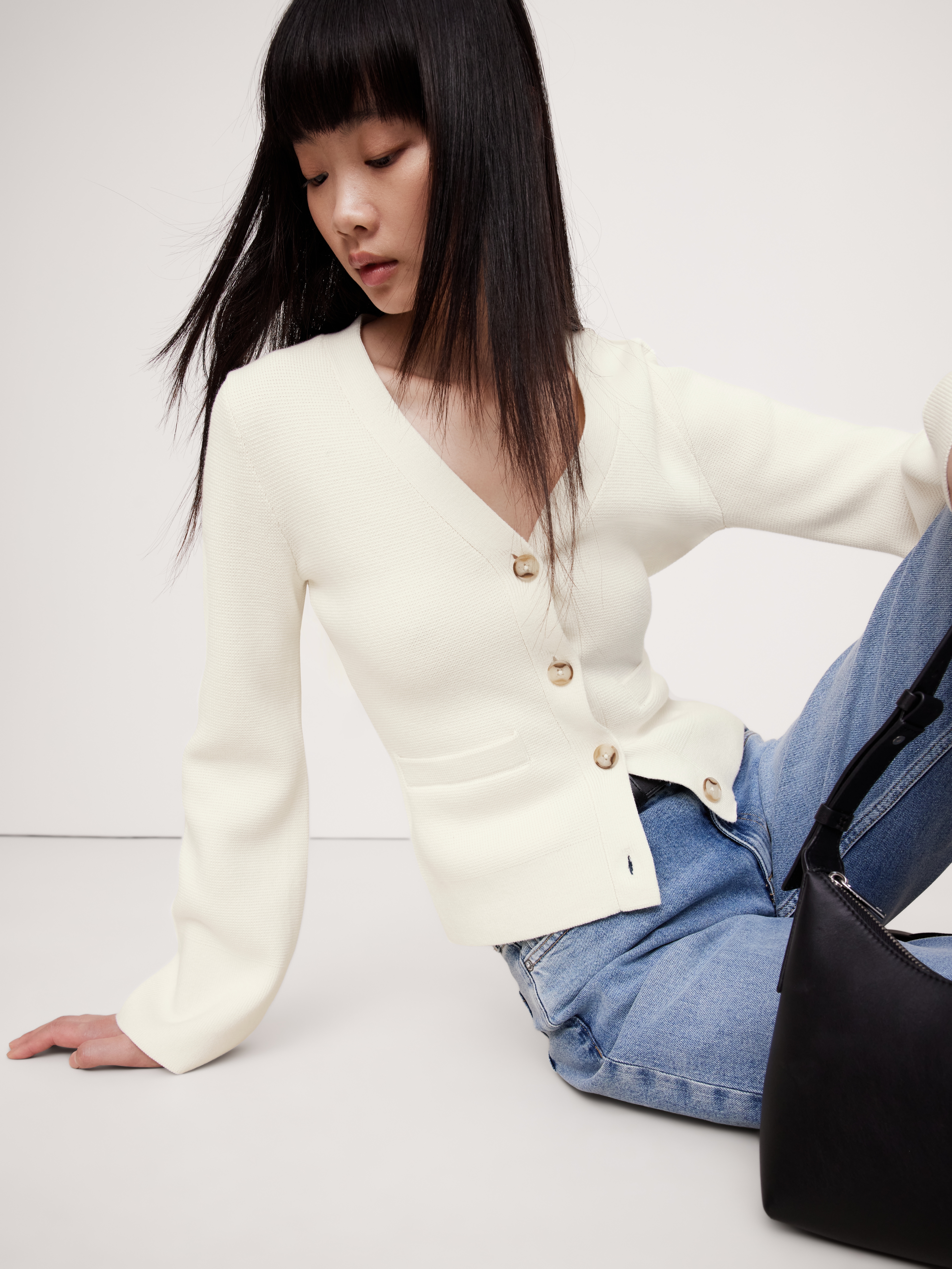 トップス Silk/Linen Gaba / Cardigan Shirts Organic Linen Cotton Jersey Cropped Cardigan | EILEEN FISHER