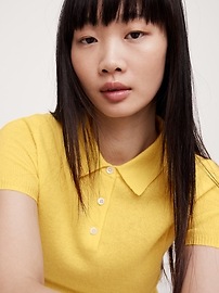 Lightweight Cashmere Short-Sleeve Sweater Polo