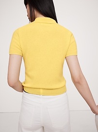 Lightweight Cashmere Short-Sleeve Sweater Polo