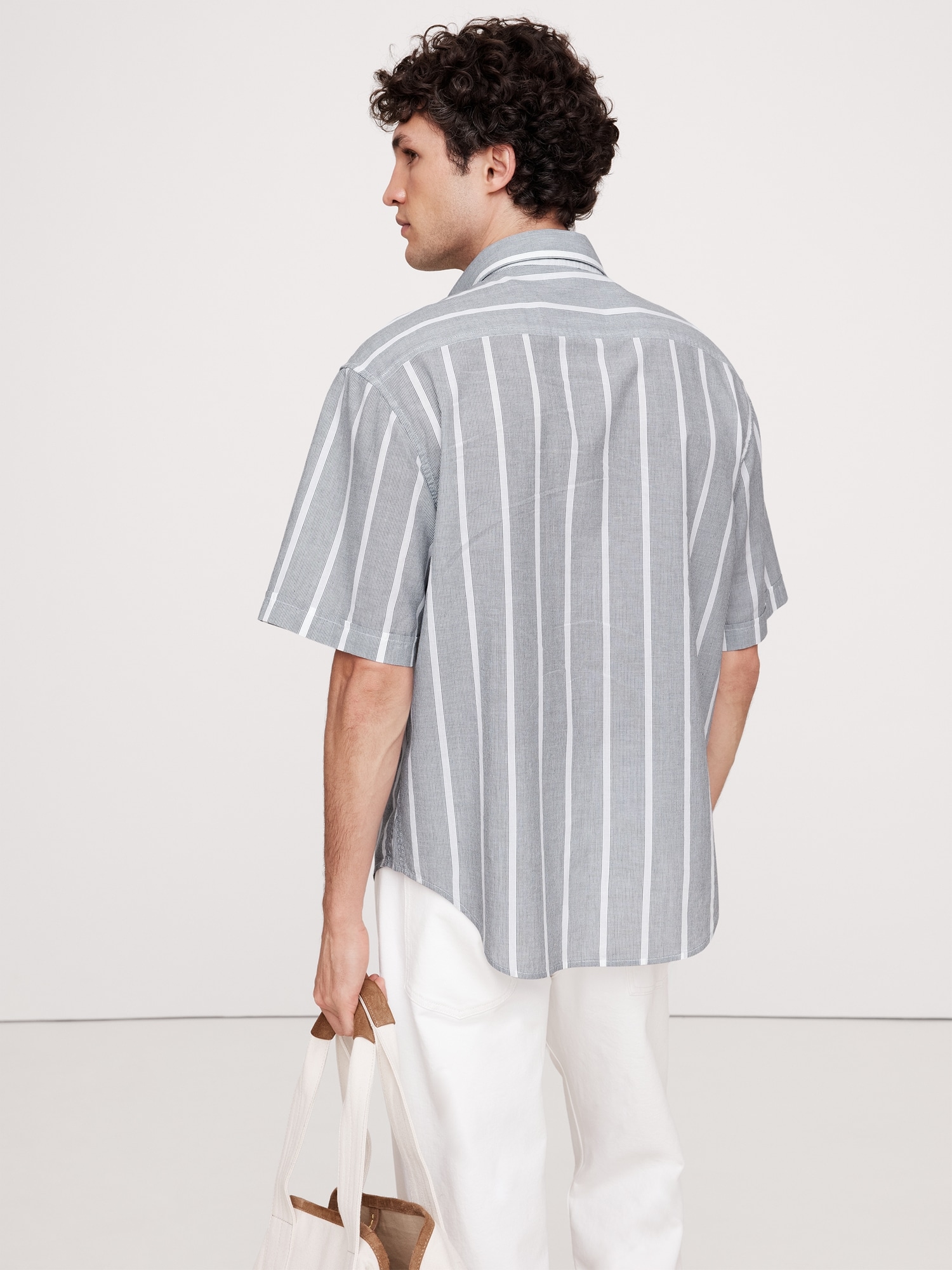 Relaxed-Fit Summerweight Cotton Short-Sleeve Shirt