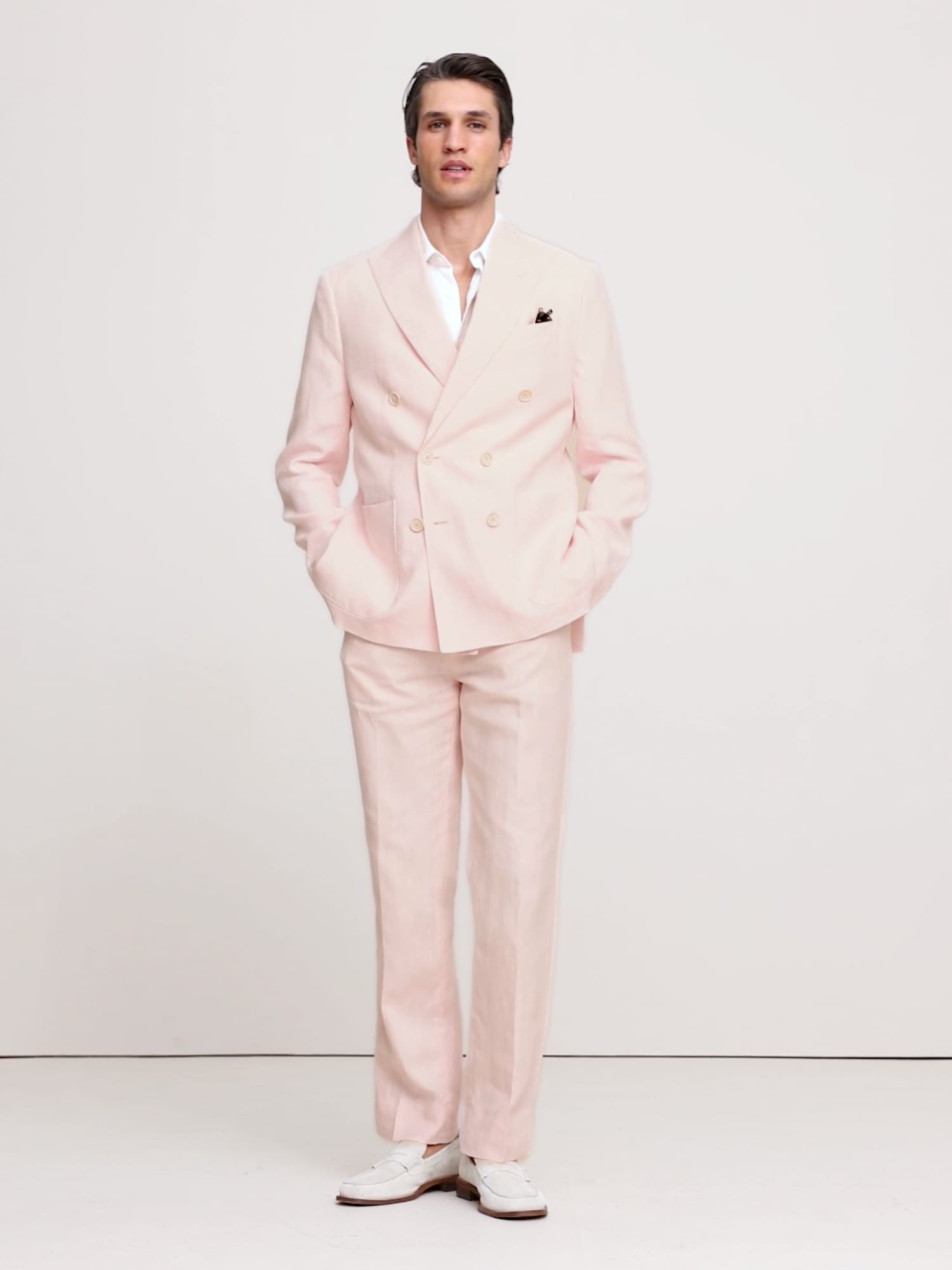 Image number 2 showing, Double-Breasted Linen Suit Jacket