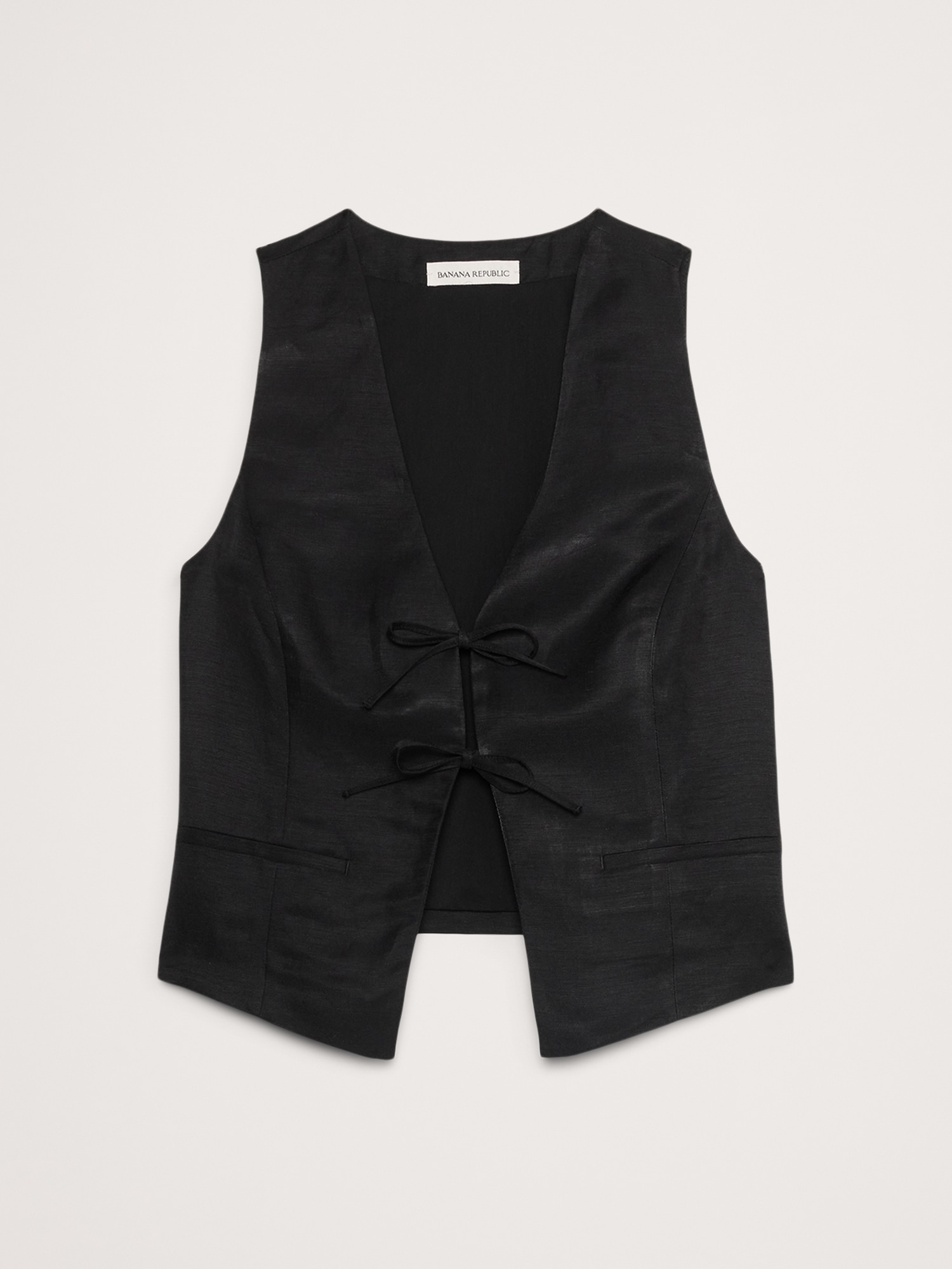 Viscose-Linen Tie Vest