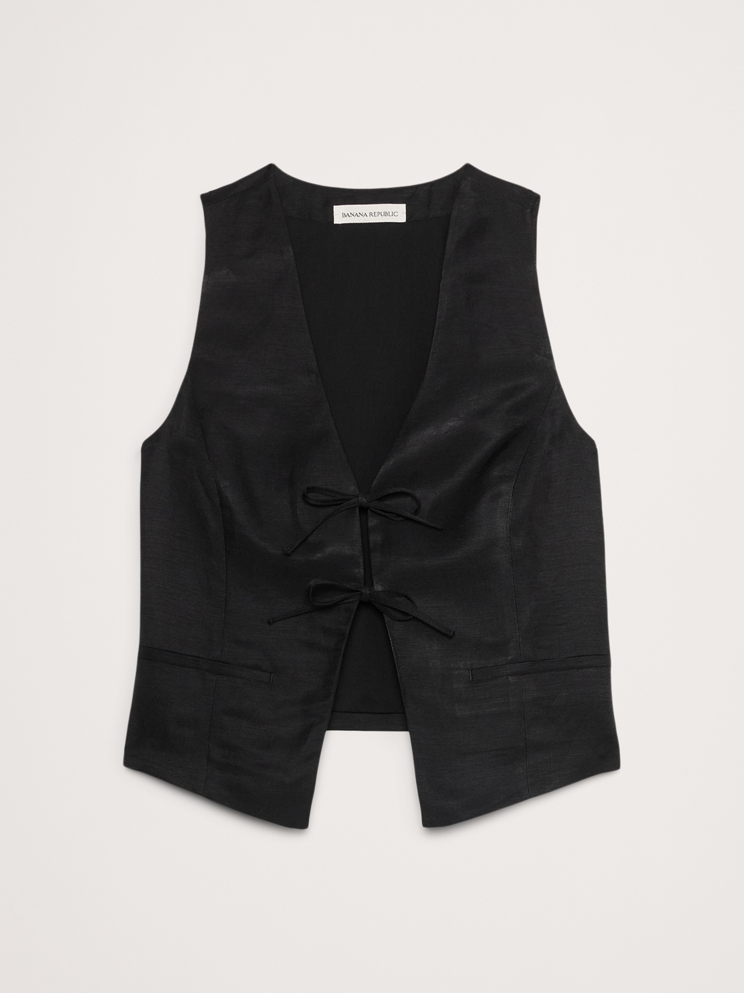 Viscose-Linen Tie Vest