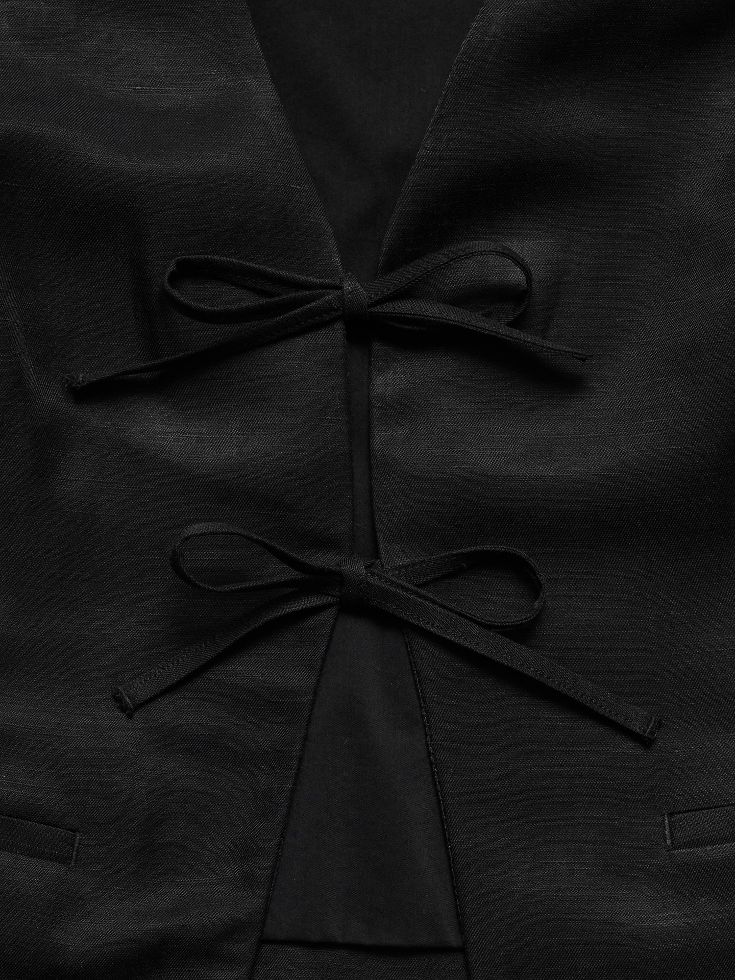 Viscose-Linen Tie Vest