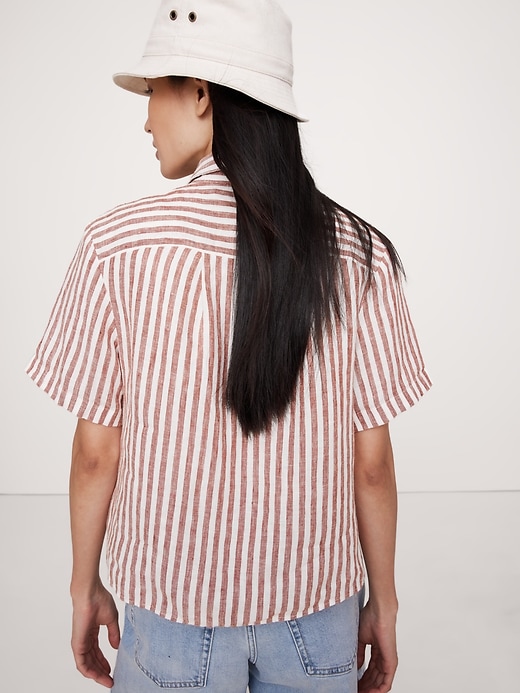 Boxy Linen Short-Sleeve Shirt