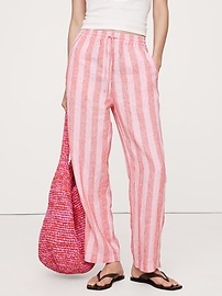 Linen Pull-On Ankle Pant