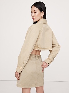 Ultra-Cropped Cotton Jacket | Banana Republic