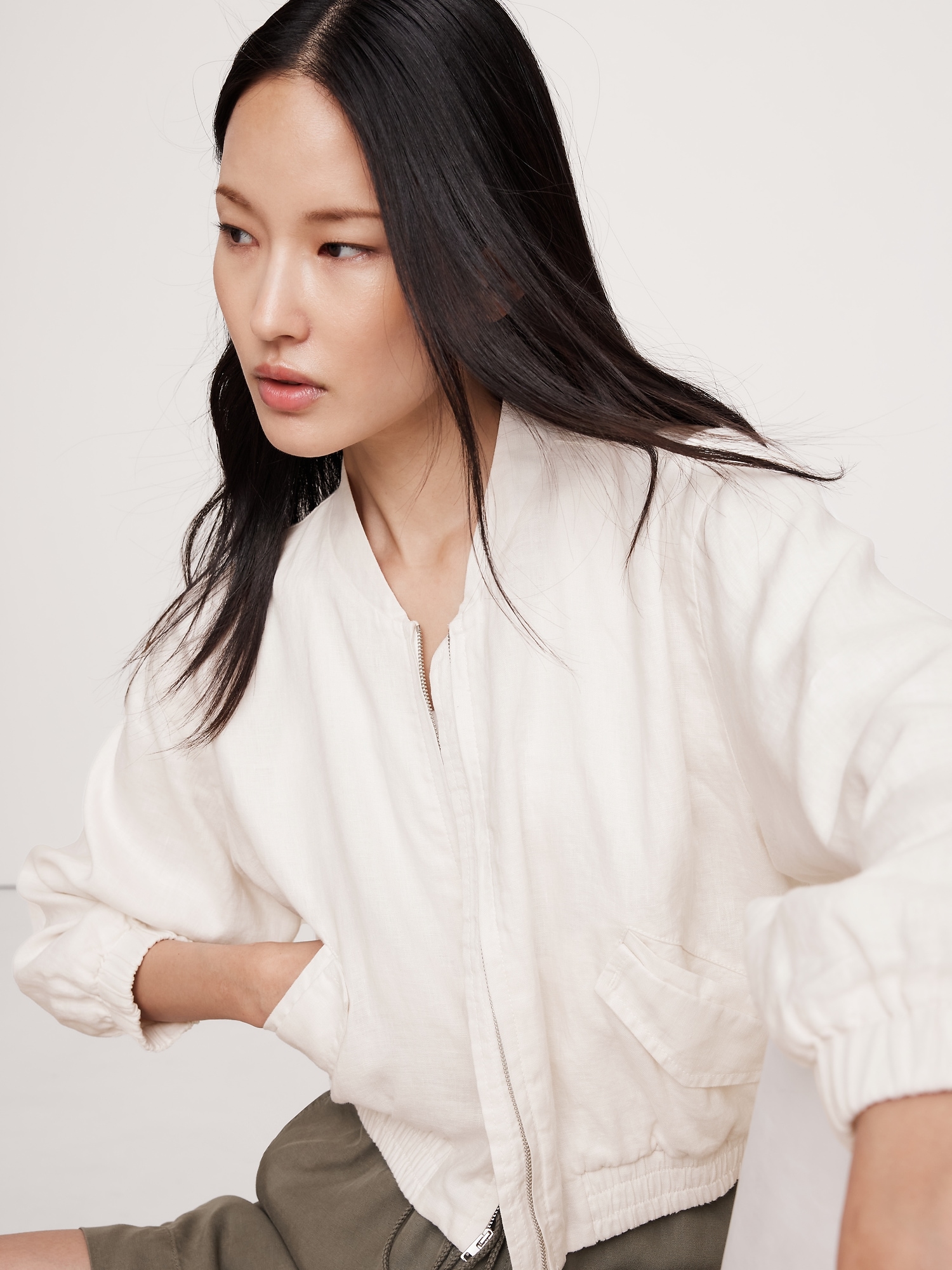 Linen Bomber Jacket