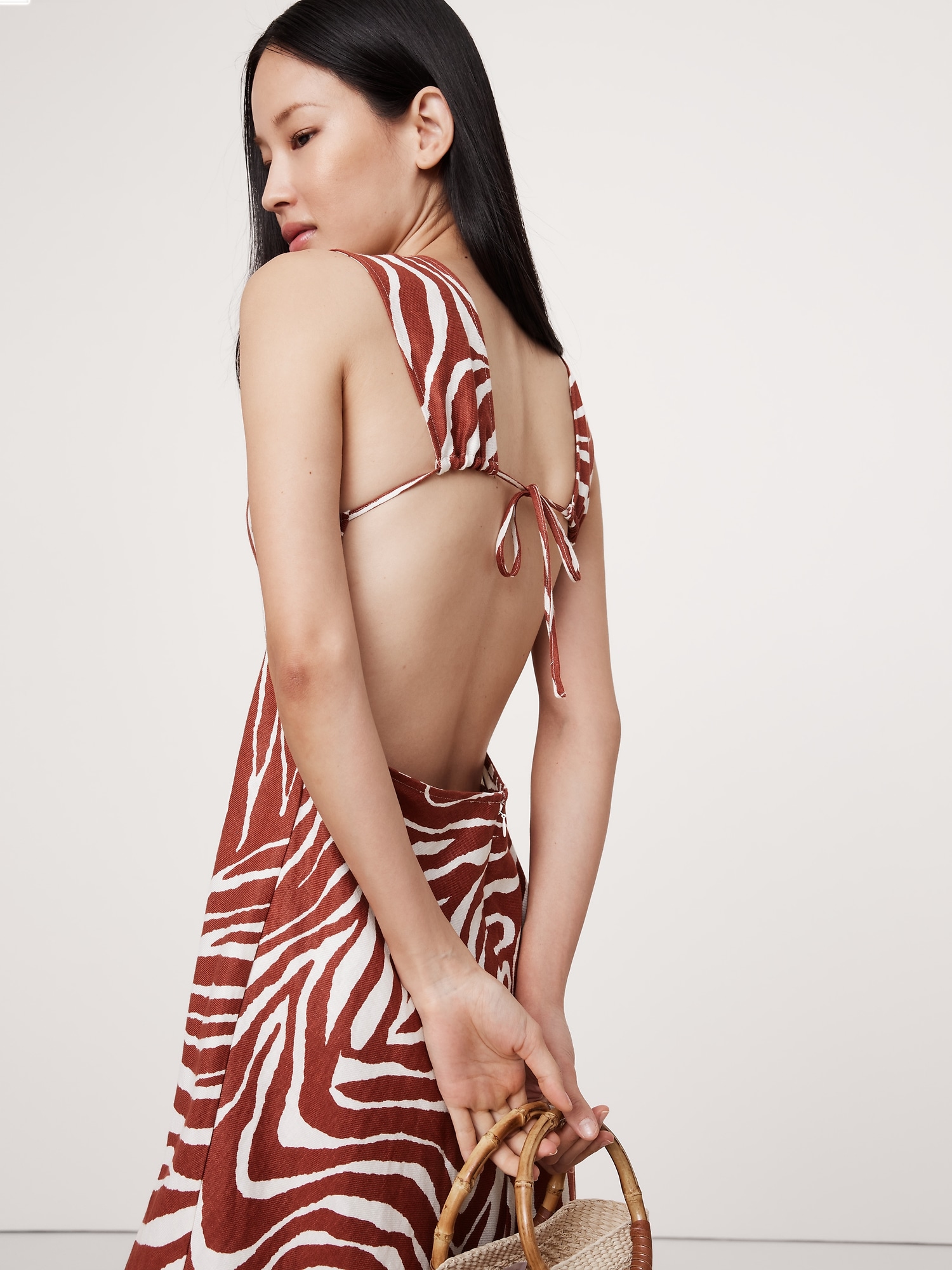 Backless Linen Maxi Dress