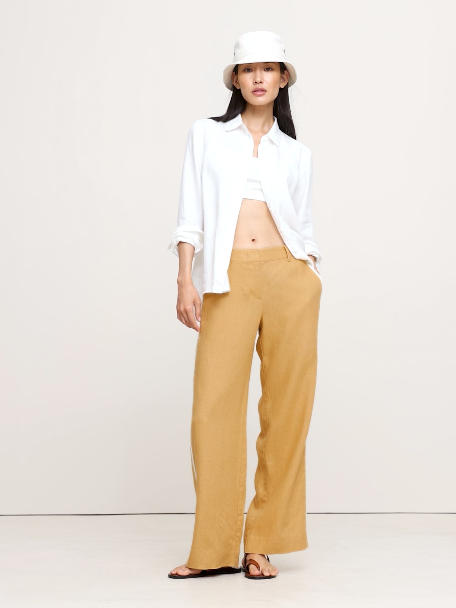 Image number 2 showing, The Everyday Wide-Leg Linen Pant