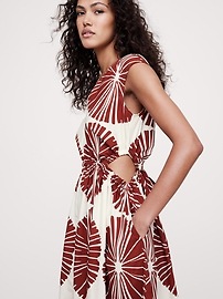 Cotton Poplin Side Cut-Out Midi Dress