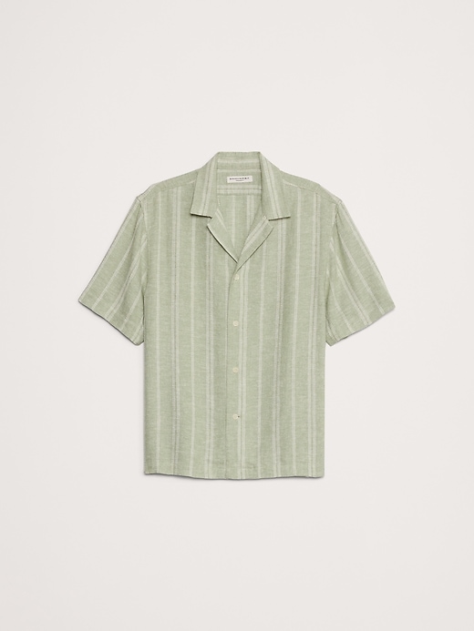 Standard-Fit Stripe Linen-Viscose Resort Shirt | Banana Republic