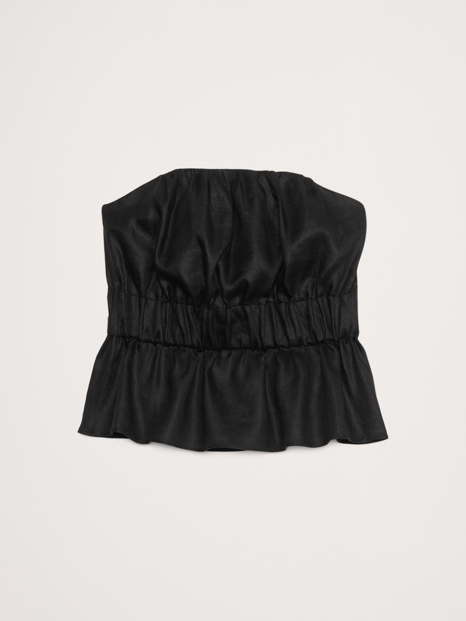 Strapless Linen Peplum Top