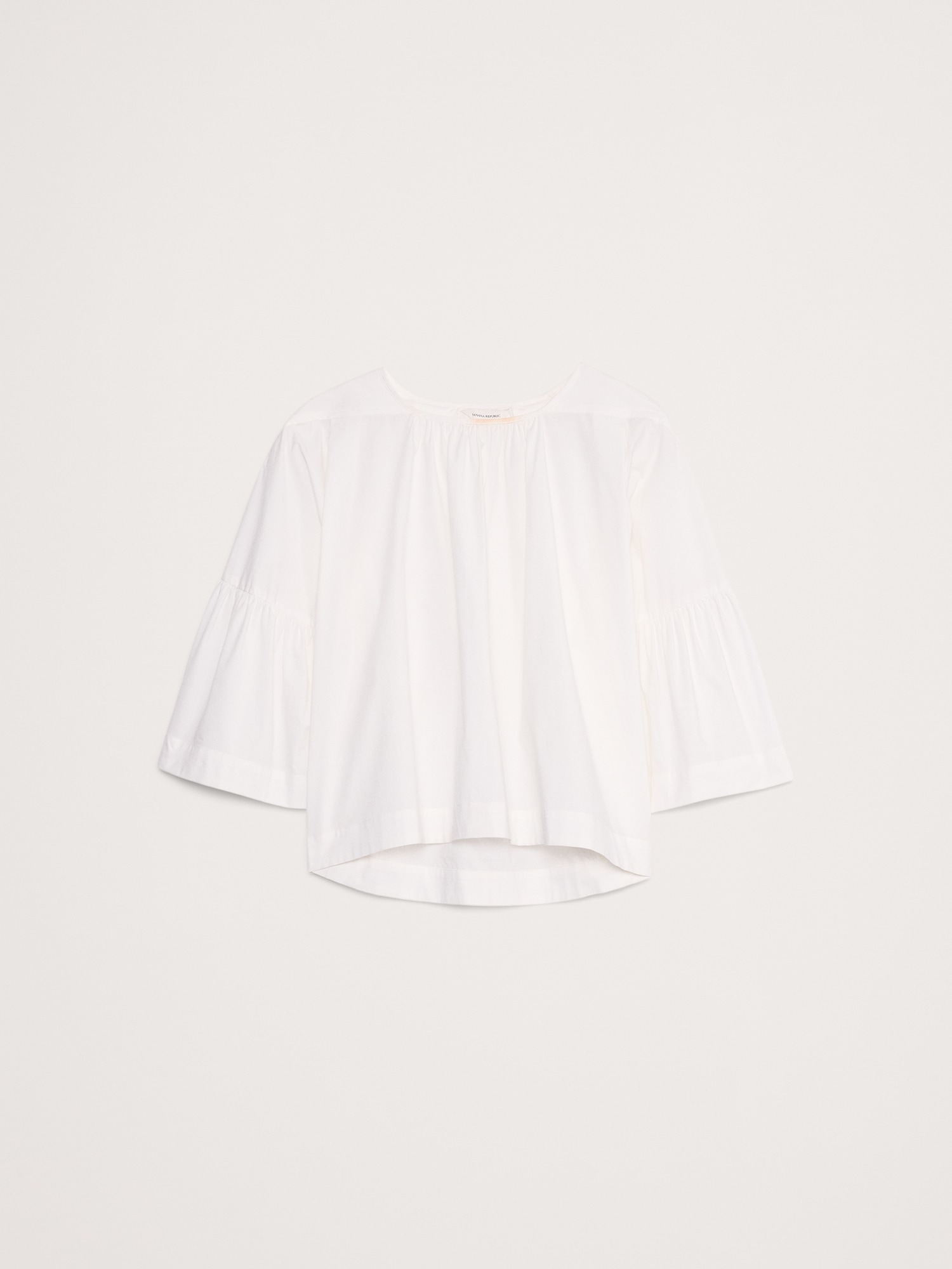 Oversized Cotton Poplin Shirred Top
