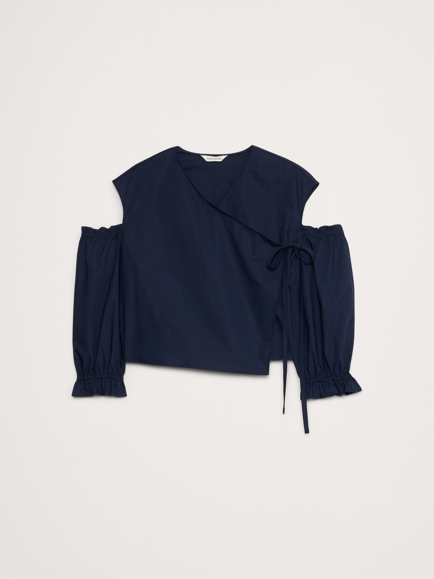 Image number 5 showing, Cotton Poplin Puff-Sleeve Cropped Top