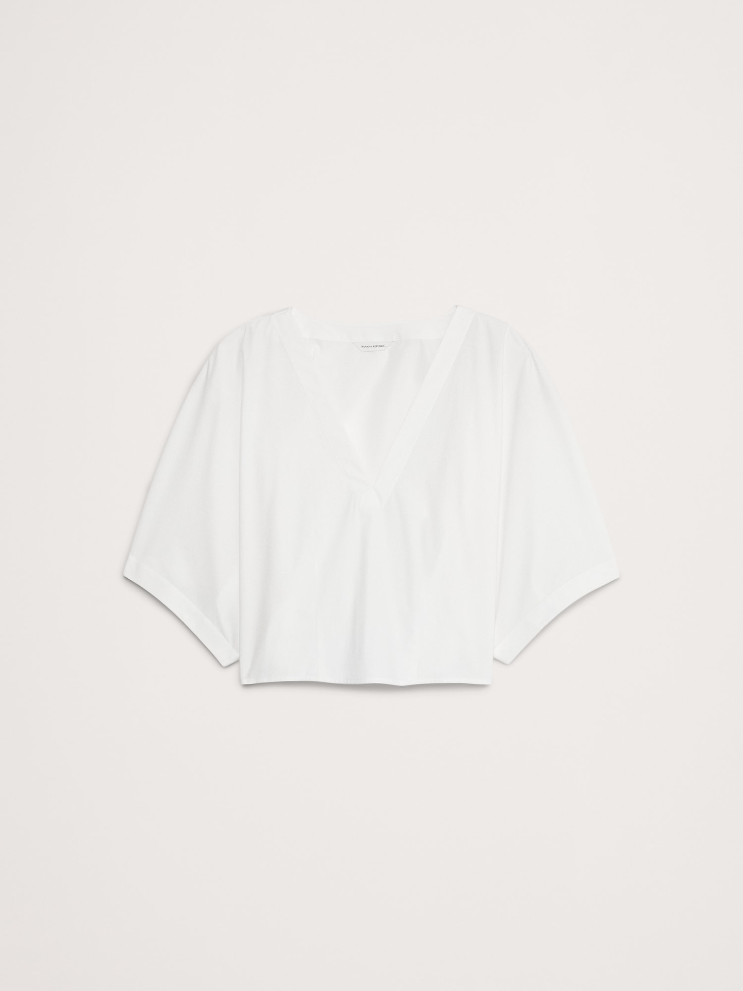 Oversized Cotton Poplin Cropped Top