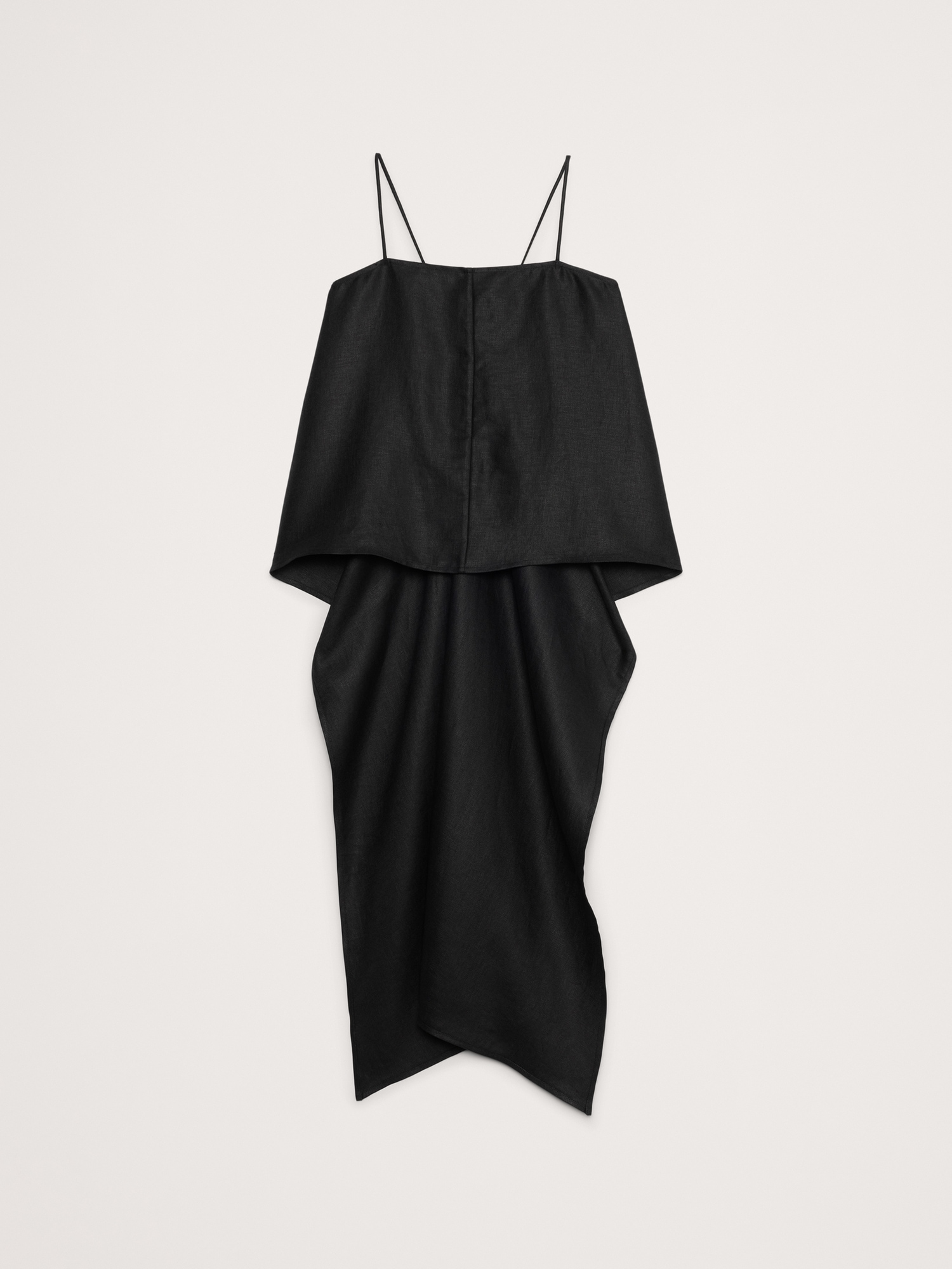 Linen High-Low Open-Back Tank