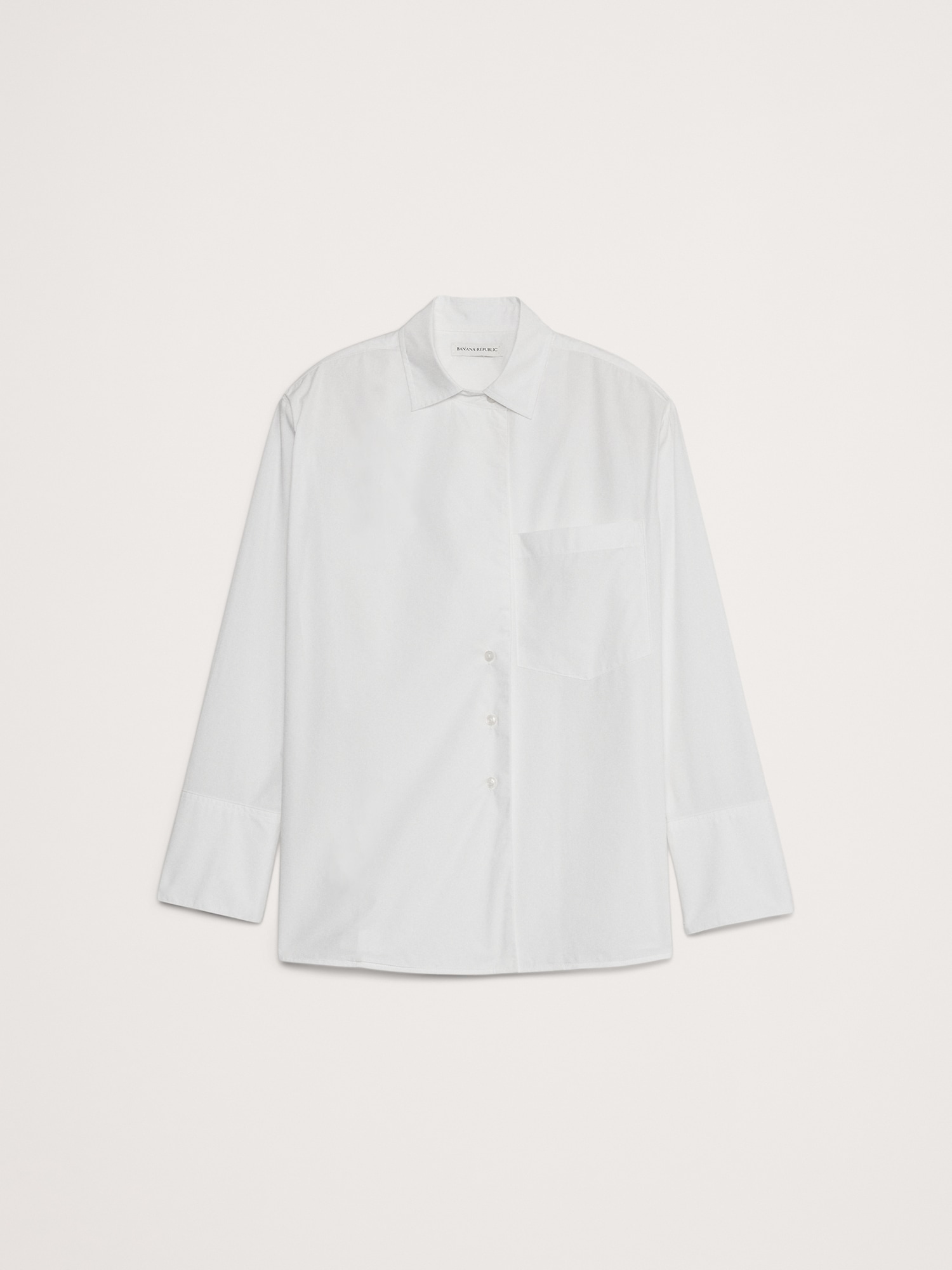 Oversized Cotton Poplin Asymmetrical Tunic