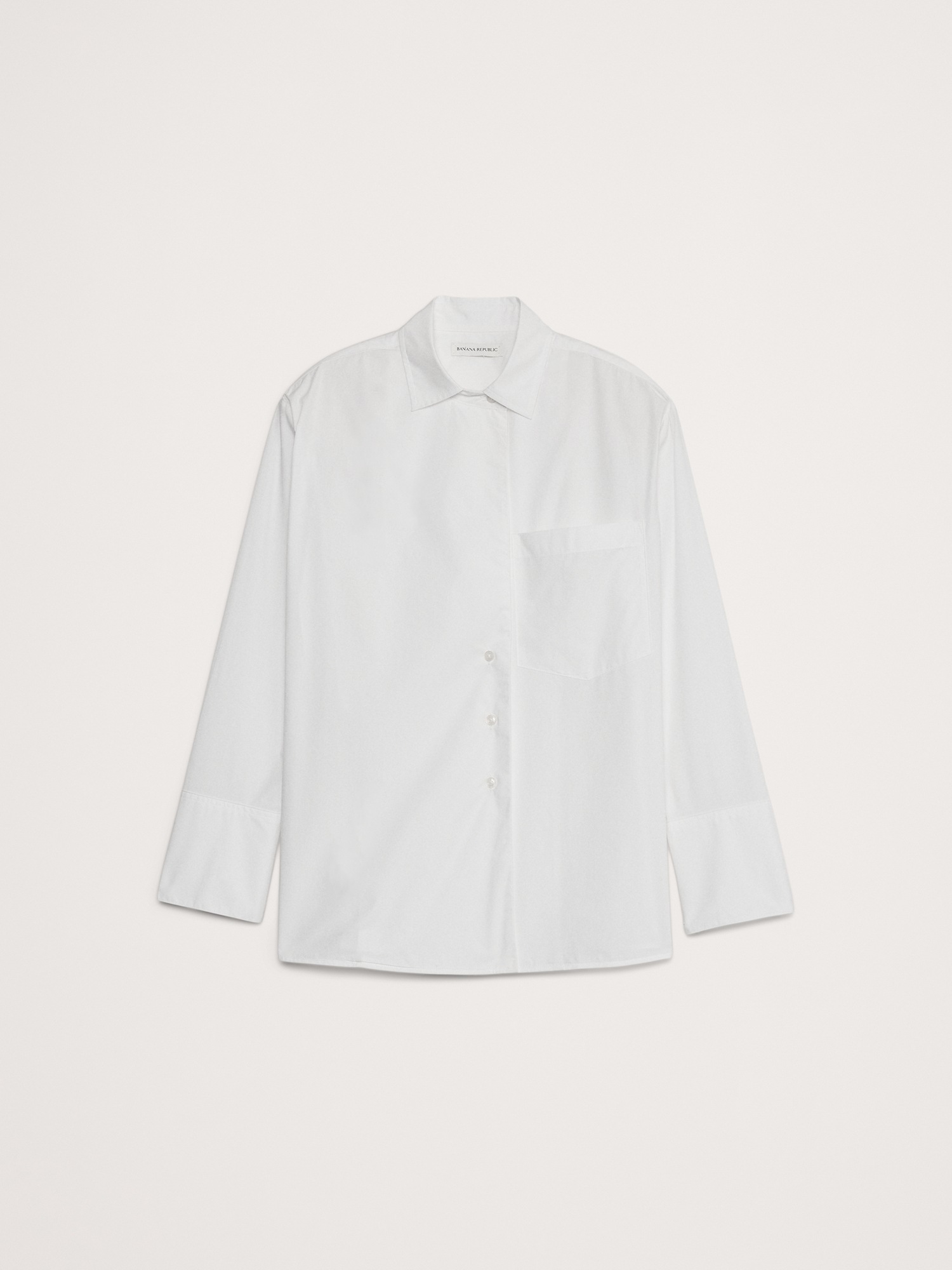 Oversized Cotton Poplin Asymmetrical Tunic