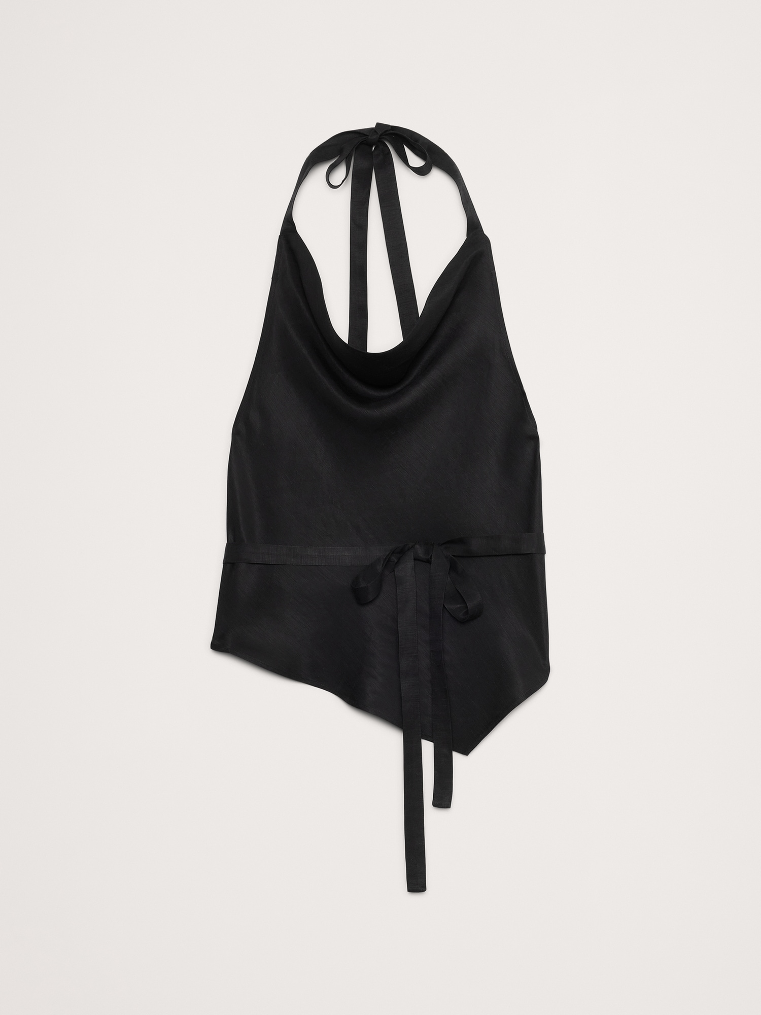 Viscose-Linen Open-Back Halter Top