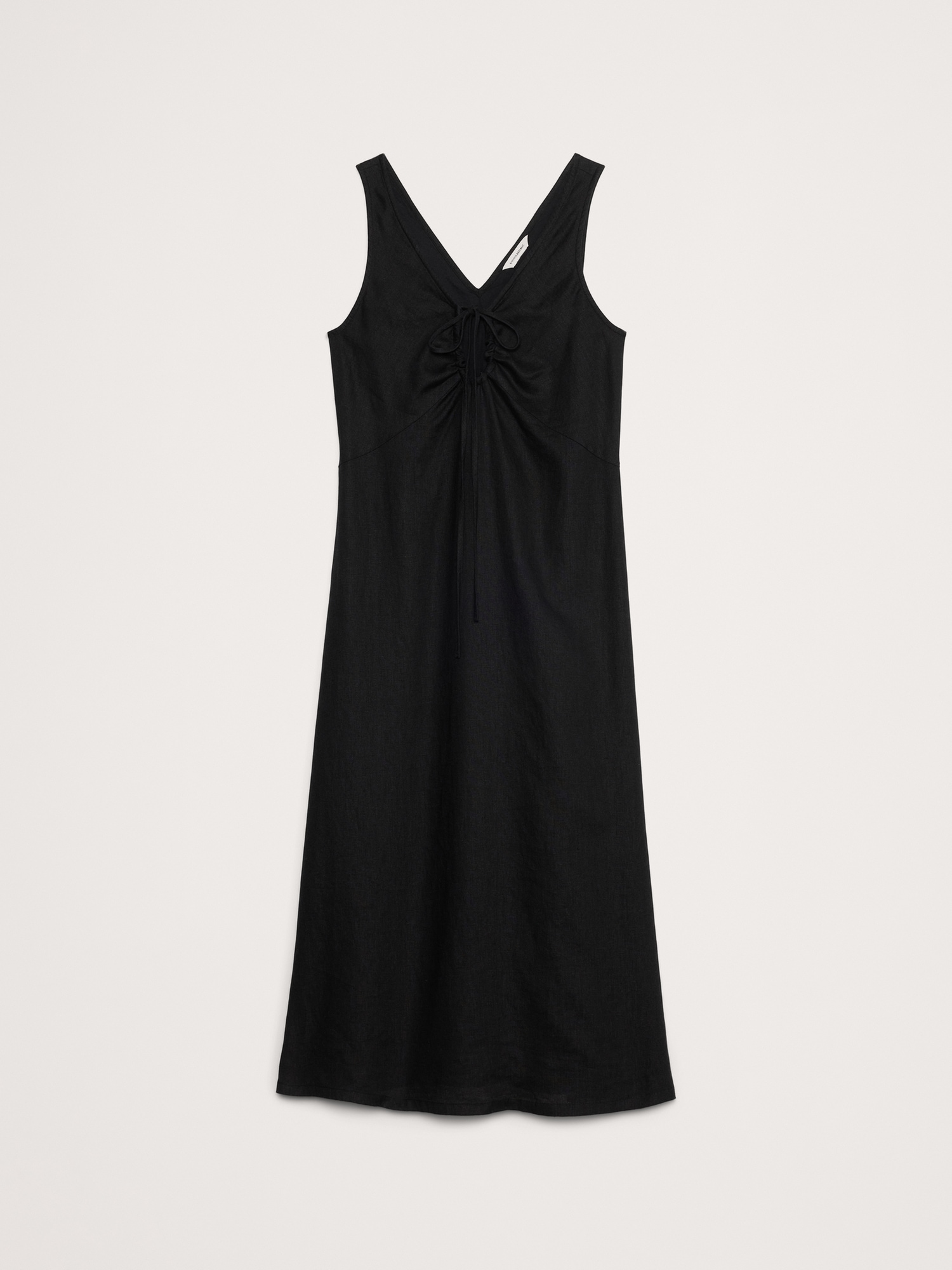 Linen Keyhole Midi Dress