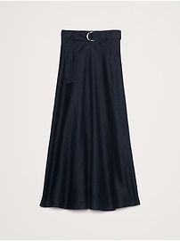 Belted Linen Maxi Skirt